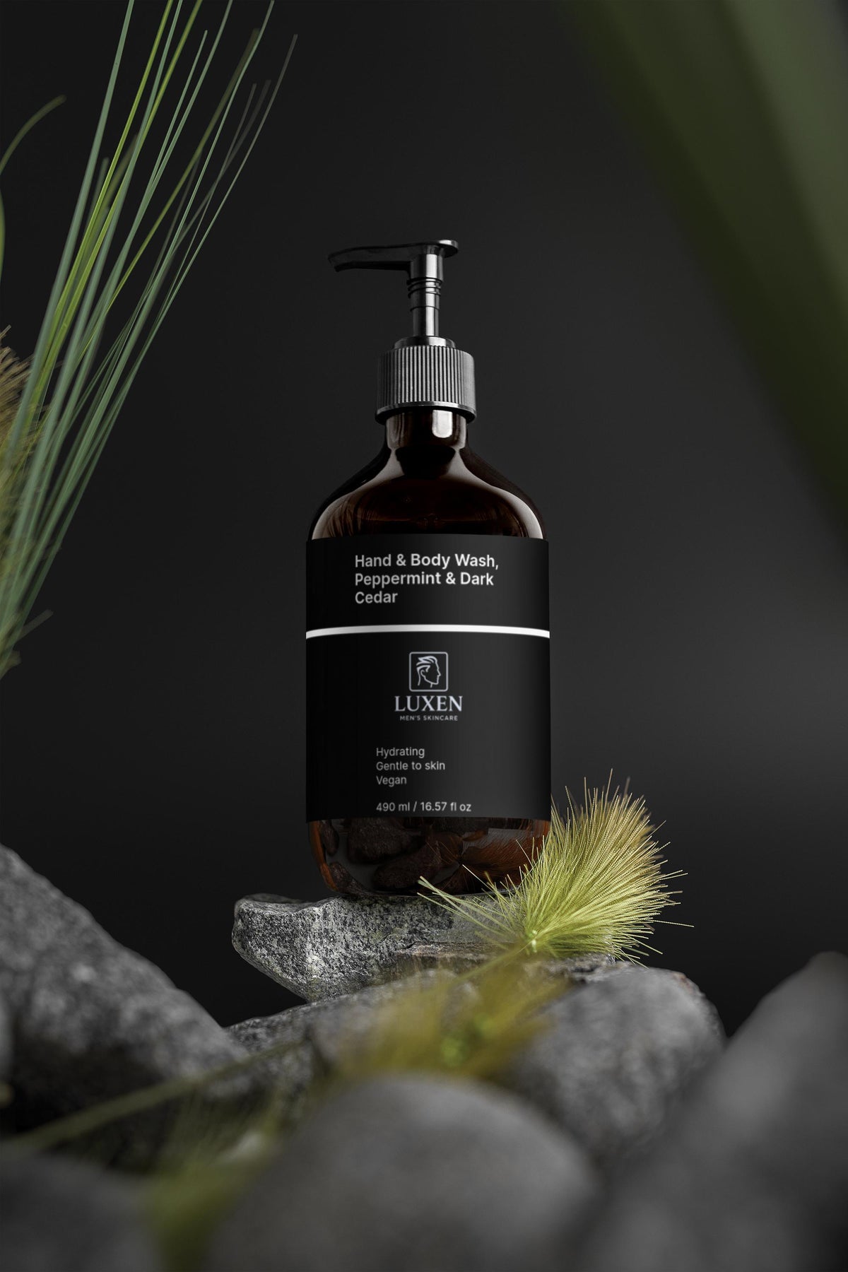 Hand & Body Wash, Peppermint & Dark Cedar